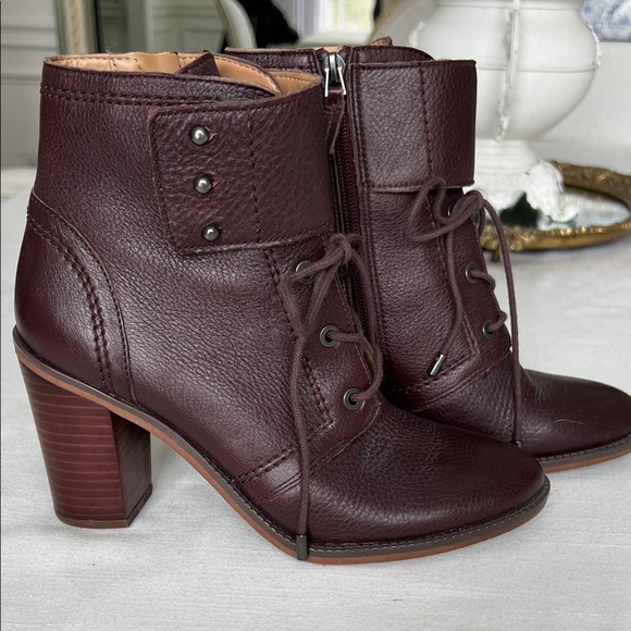 Franco Sarto Shoes - Franco Sarto Women's Burgundy Leather Ankle Boots